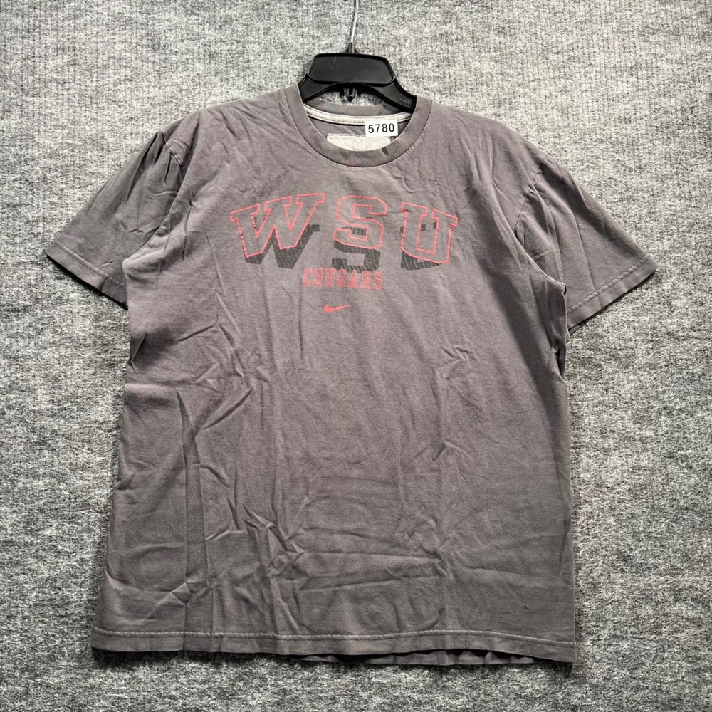 Nike WSU Cougars Mens Small Gray Graphic T-Shirt Washington State University